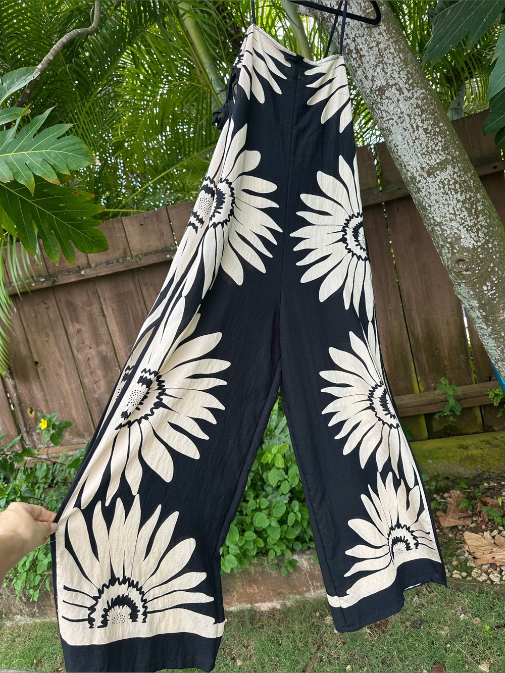 Dotti Floral Black & Cream Lightweight Jumpsuit Size S
